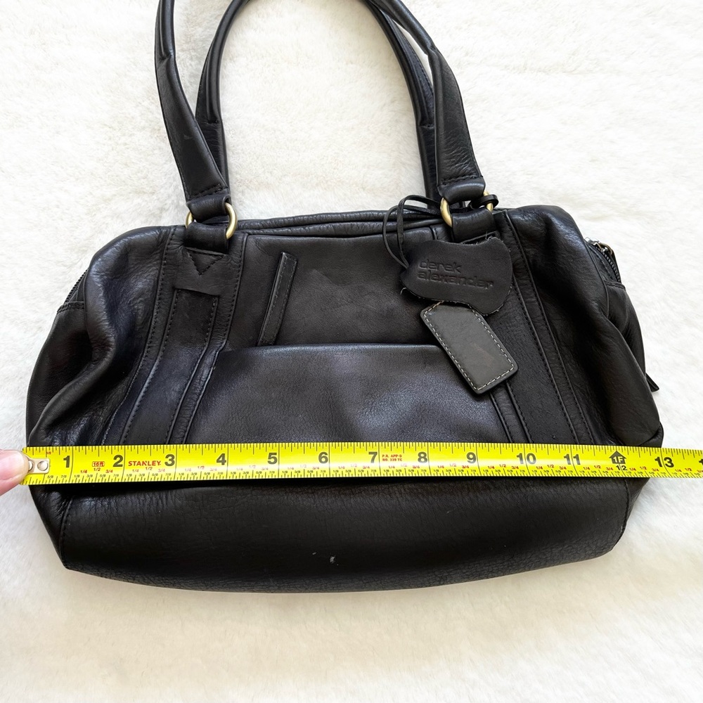 DEREK ALEXANDER BLACK LEATHER BAG CLASSIC CAPSULE WARDROBE STYLISH MINIMALIST - Picture 9 of 12